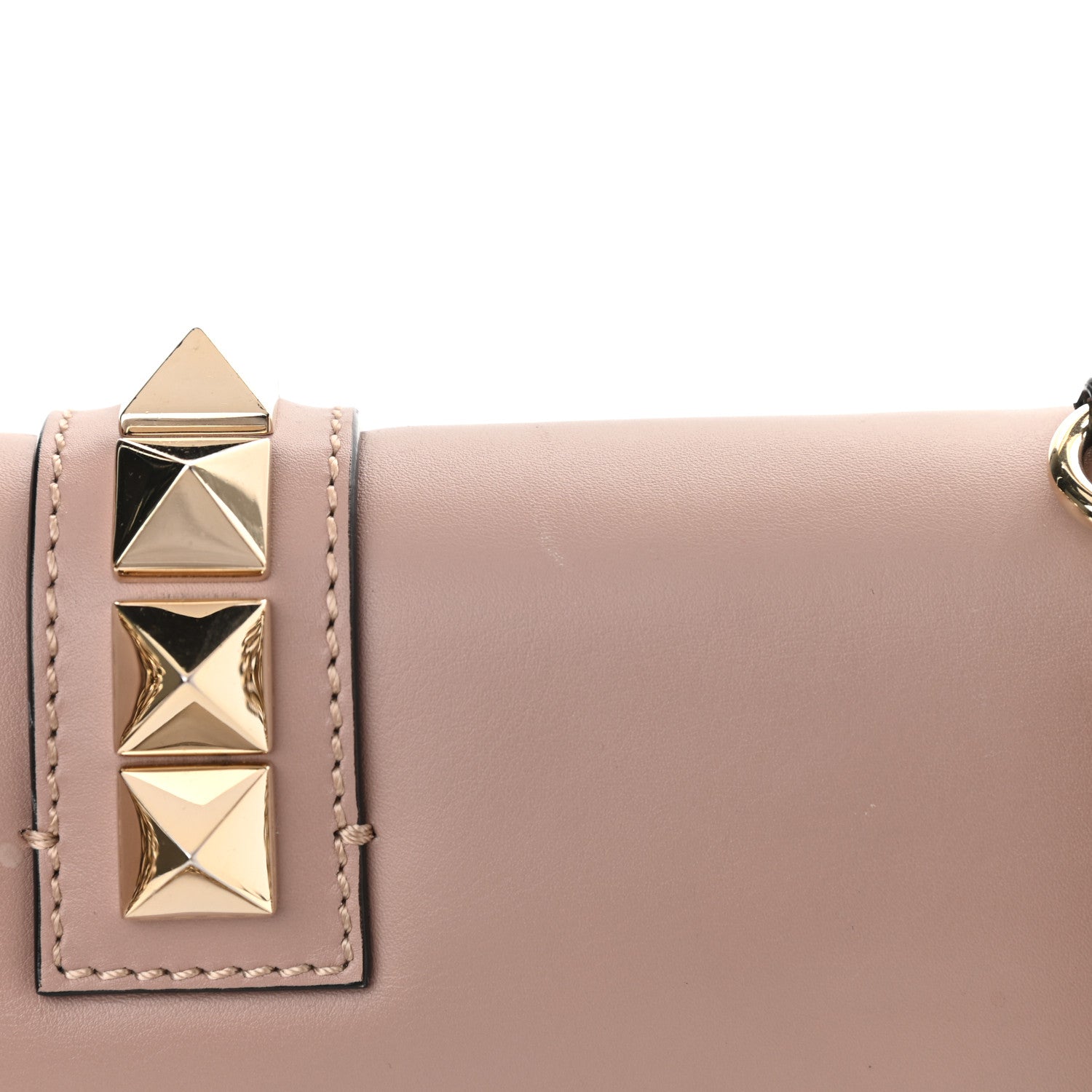 Valentino Garavani Vitello Medium Glam Lock Rockstud Flap Poudre 10 of 12