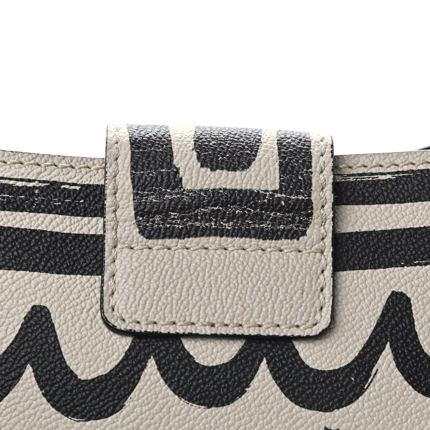 Soft Grain Calfskin L'oeil Print Medium Buckle Tote Limestone