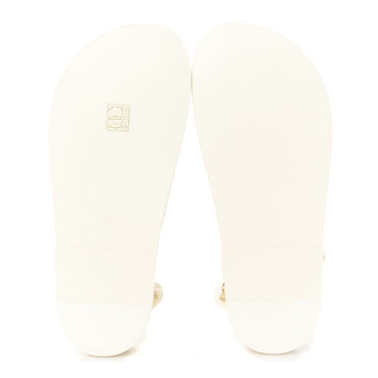 Chanel Knit Fabric Velcro Dad Sandals 37.5 Ivory 5 of 9