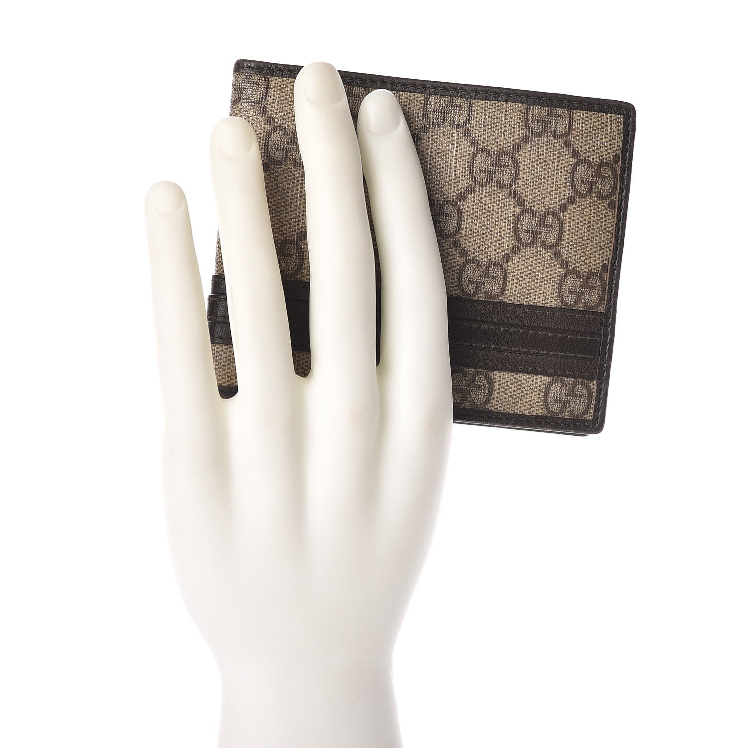 Gucci GG Supreme Monogram Bi-Fold Wallet Brown 2 of 11