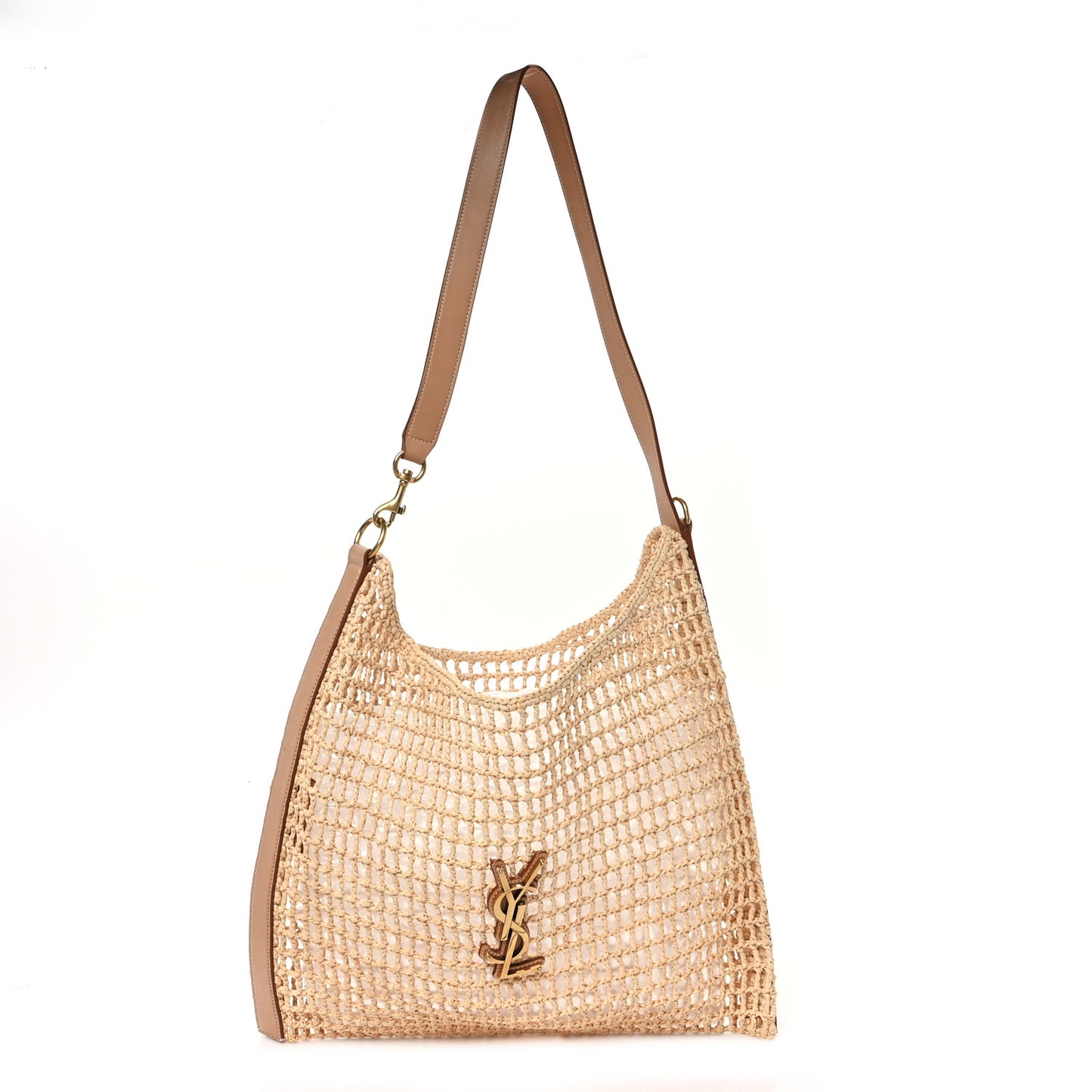 Raffia Calfskin Oxalis Shoulder Bag Naturale