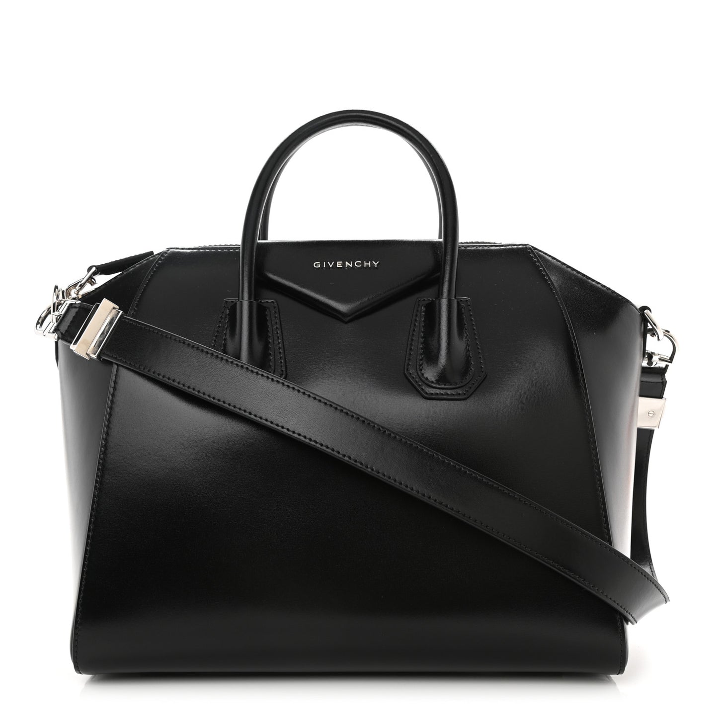 Shiny Lord Calfskin Medium Antigona Black