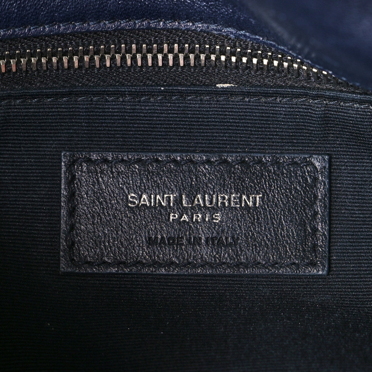 Lambskin Quilted Medium Loulou Puffer Monogram Chain Satchel Navy