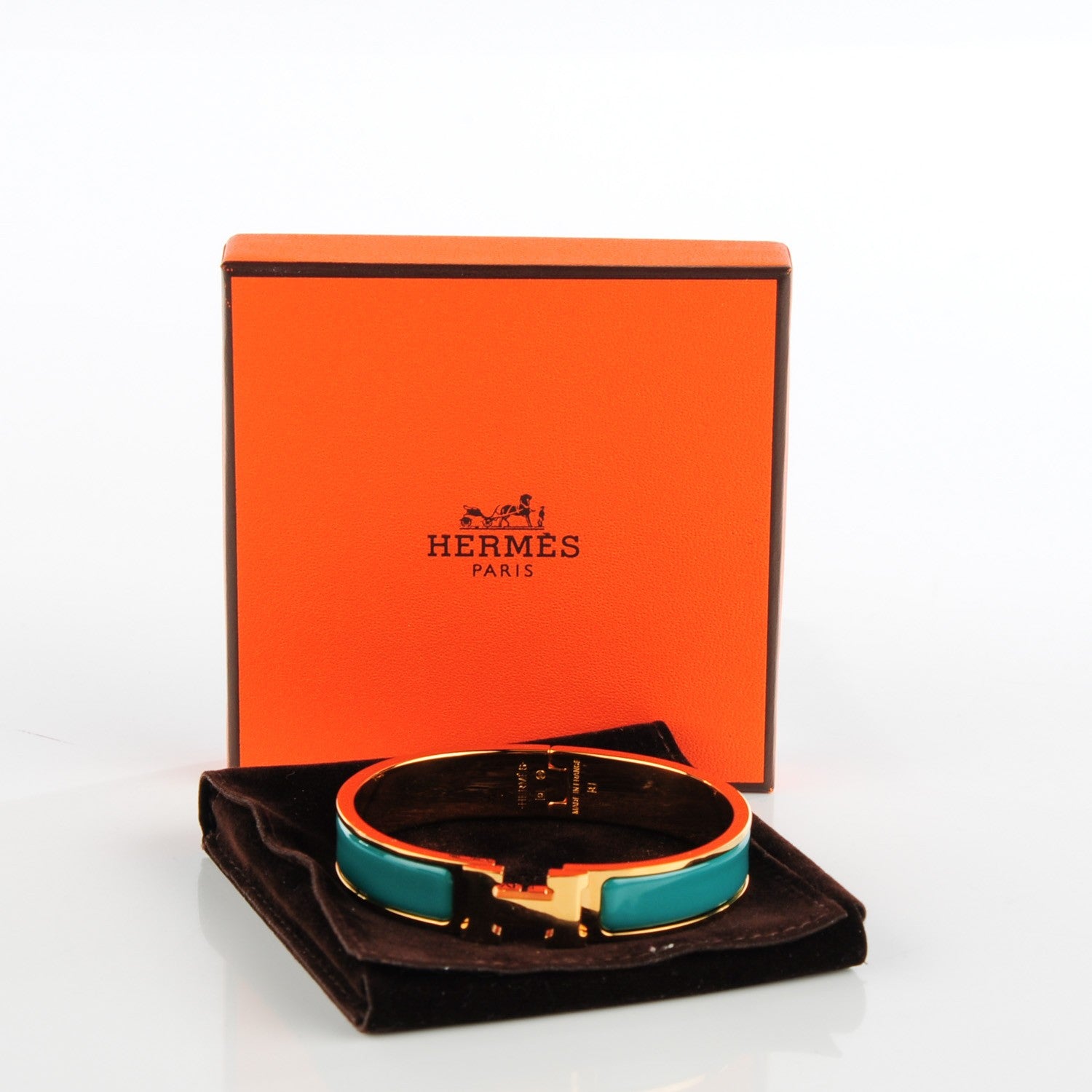 Hermes Enamel Narrow Clic Clac H Bracelet GM Emeraude 5 of 5