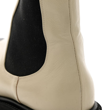 Chanel Patent Calfskin Cap Toe CC Ankle Boots 41 Beige Black 14 of 14