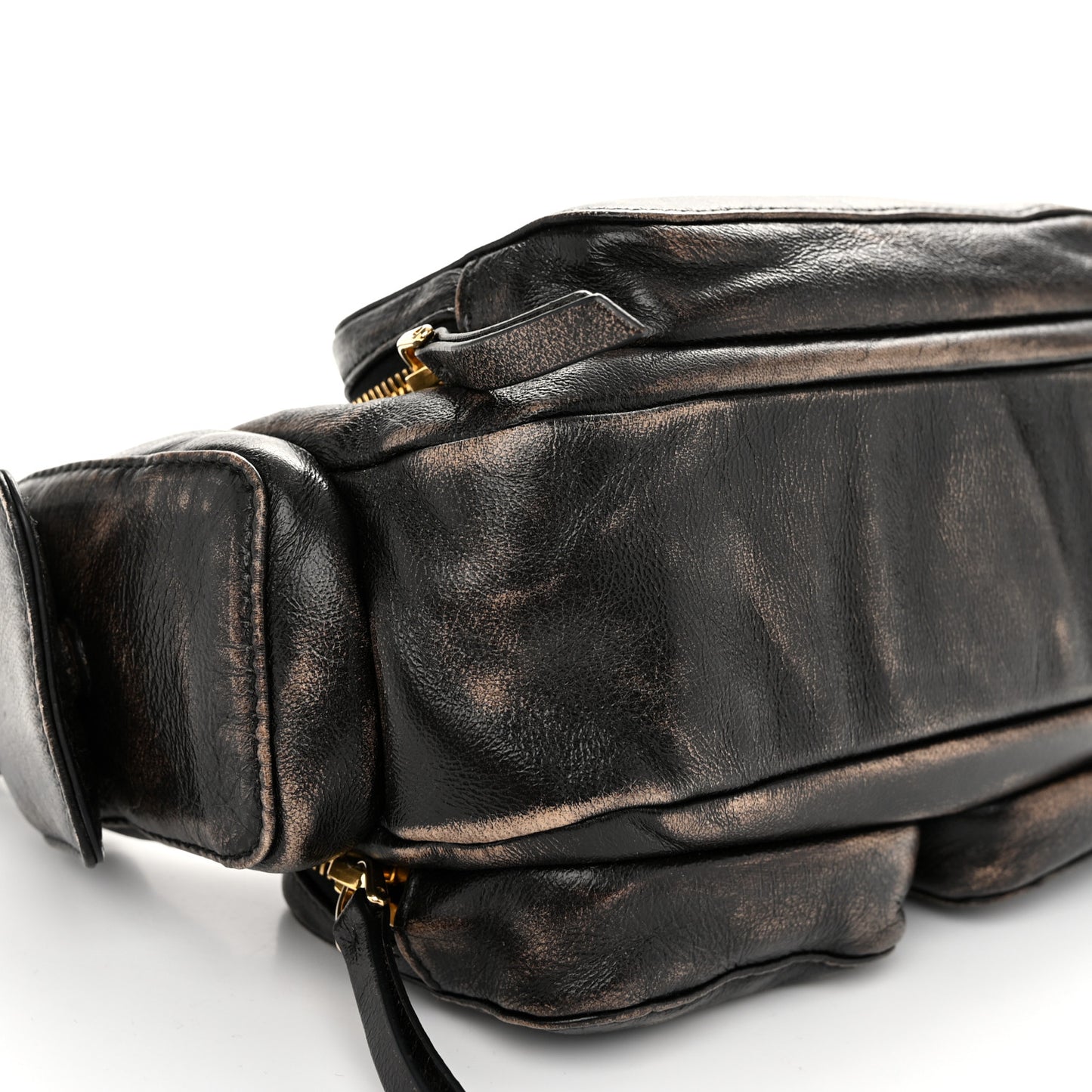 Distressed Nappa Pocket Bag Sand Coffee