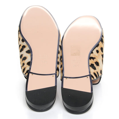 Gucci Calf Hair Leopard Print Womens Princetown Slippers 38.5 Naturale Black 5 of 9