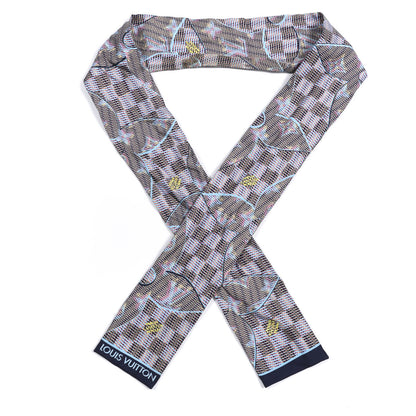Louis Vuitton Silk Monogram Damier Pop Print Bandeau Blue 1 of 4