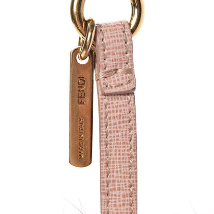 Fendi Fox Fur Vitello Elite Bi-Color Pom Pom Bag Charm Rosa Cammello Cipria 3 of 3
