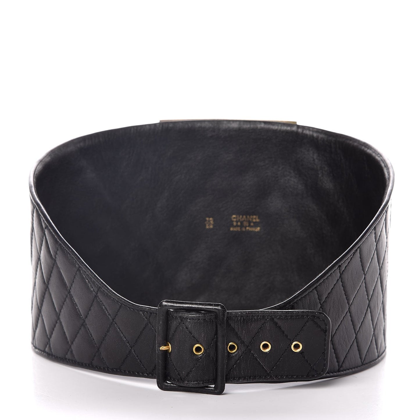 Lambskin Quilted Wide Belt 70 28 Black