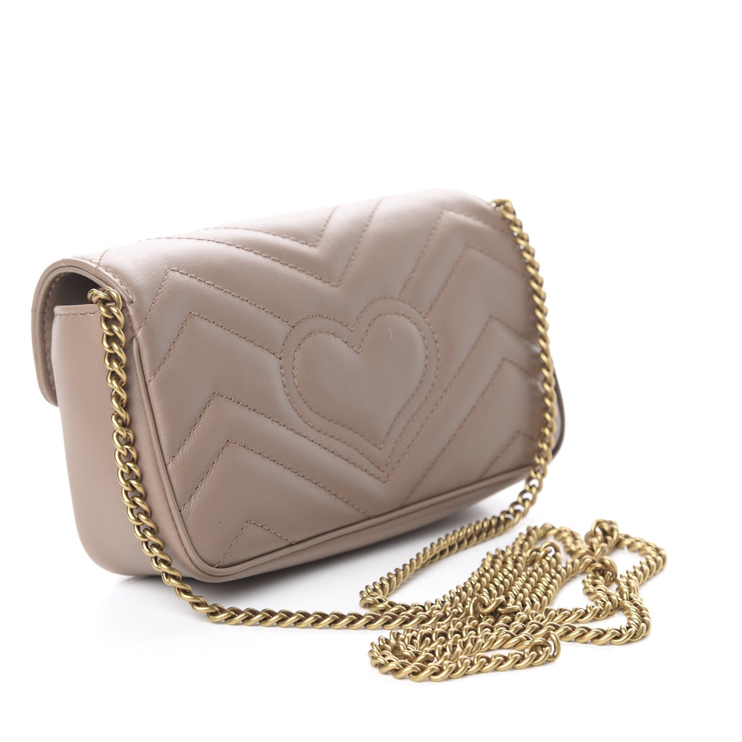 Gucci Calfskin Matelasse Super Mini GG Marmont Shoulder Bag Porcelain Rose 2 of 10