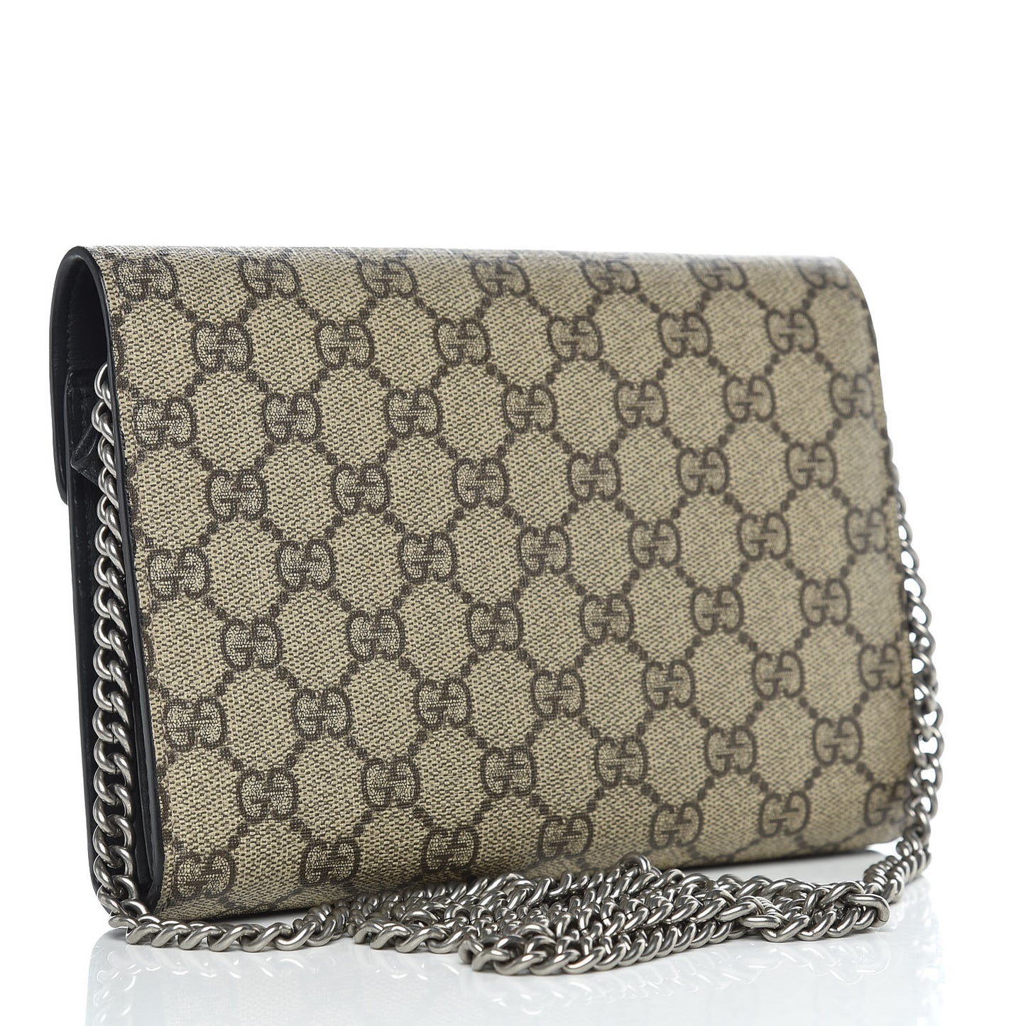 GG Supreme Monogram Mini Dionysus Chain Wallet Beige Black