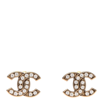 Chanel Crystal CC Earrings Gold 1 of 4