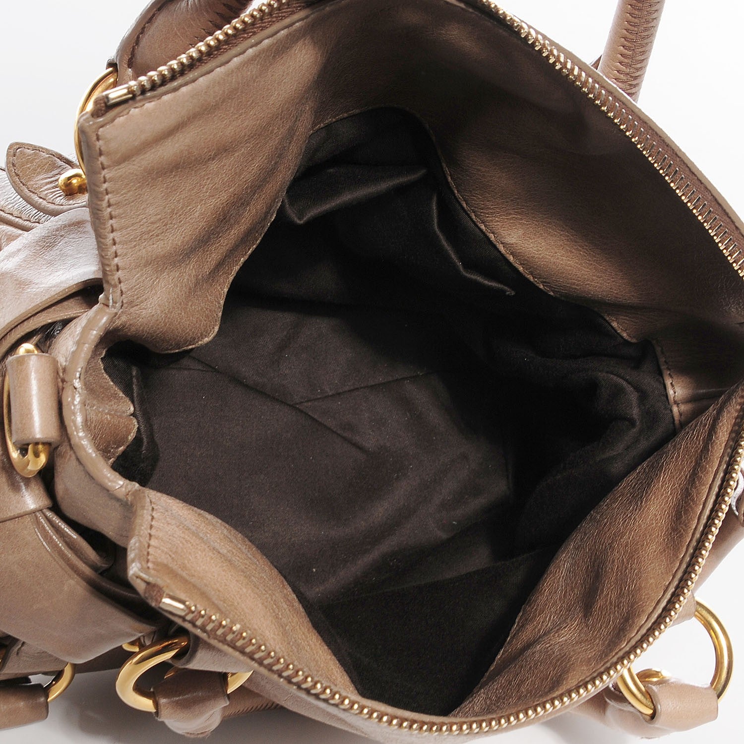 Miu Miu Vitello Lux Mini Bow Bag Cammeo 117236 – FASHIONPHILE