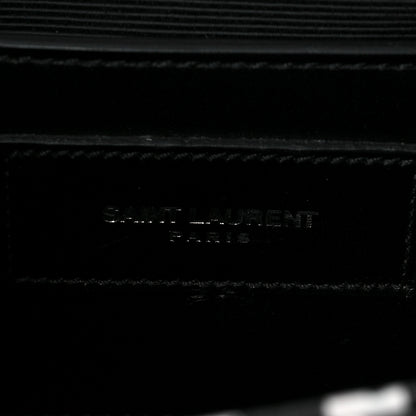 Saint Laurent Calfskin Leopard Small Monogram Kate Satchel White Black 5 of 6