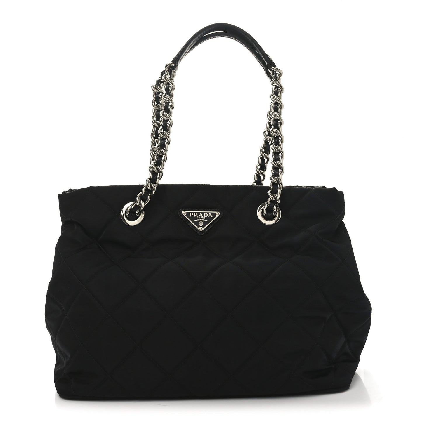 Nylon Tessuto Impuntu Quilted Tote Black