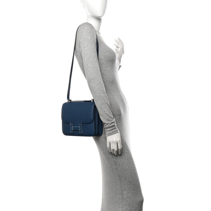Hermes Epsom Enamel Constance 24 Deep Blue 2 of 14