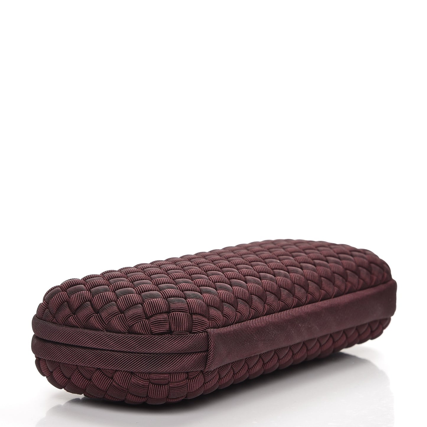 Silk Faille Intrecciato Knot Clutch Aubergine