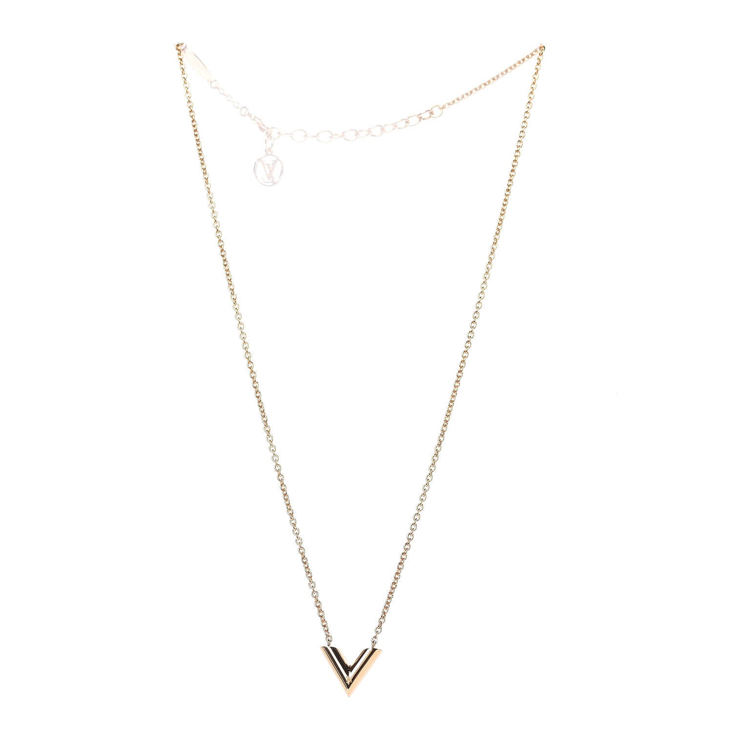 Louis Vuitton Essential V Necklace Gold 3 of 6
