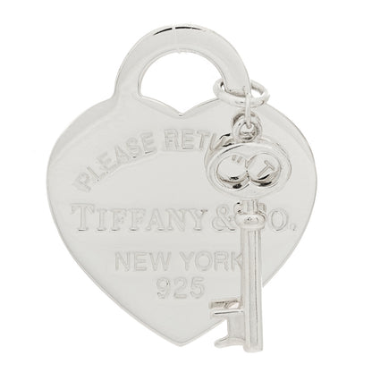 Tiffany Sterling Silver Return to Tiffany Heart Tag Key Charm 1 of 3