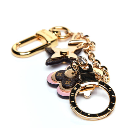 Louis Vuitton Brass Monogram Blooming Flowers Bag Charm Key Holder Rose Ballerine 5 of 7