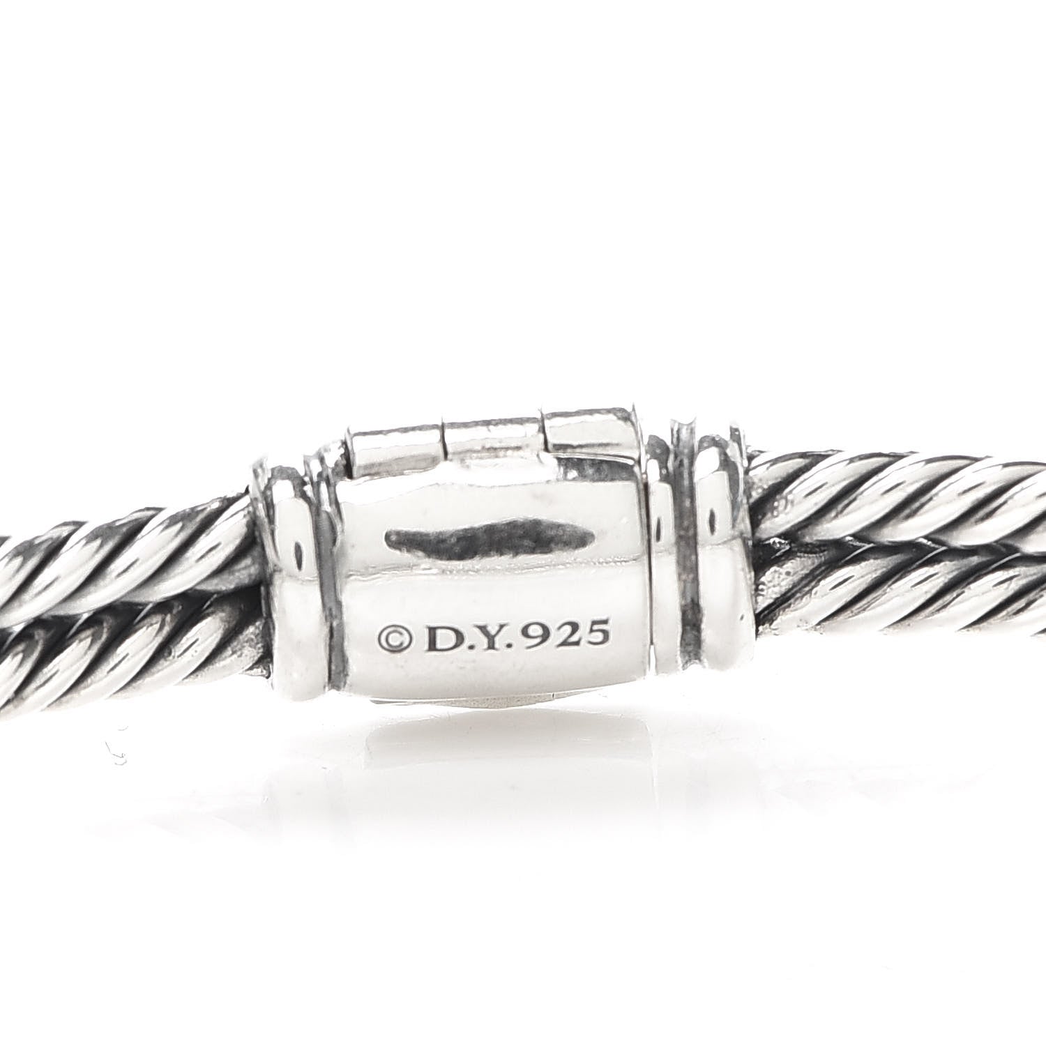 David Yurman Sterling Silver Black Diamond 7mm Petite Pave Single Loop Labyrinth Bracelet 4 of 5