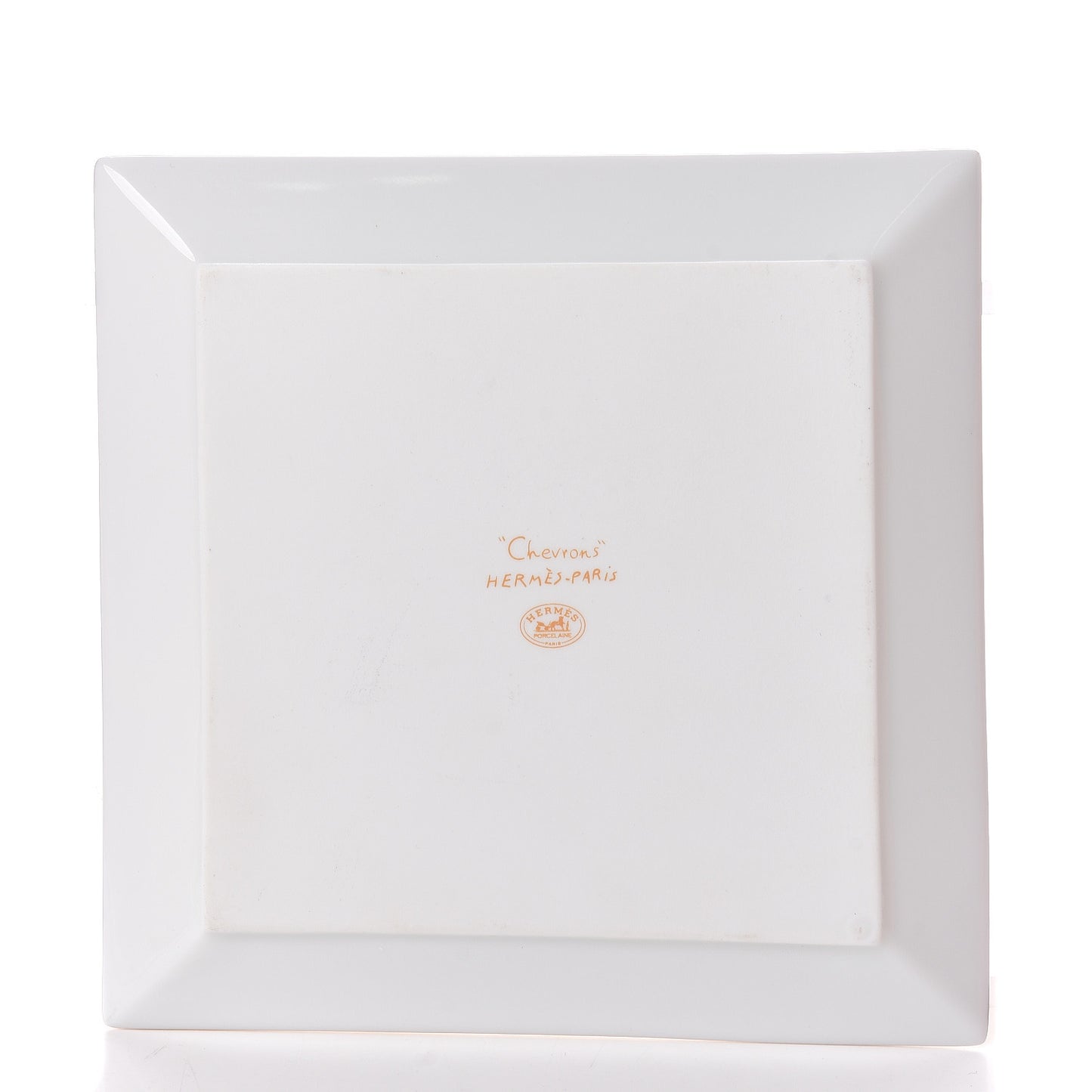 Porcelain Chevrons Set of 3 Square Plates Gold