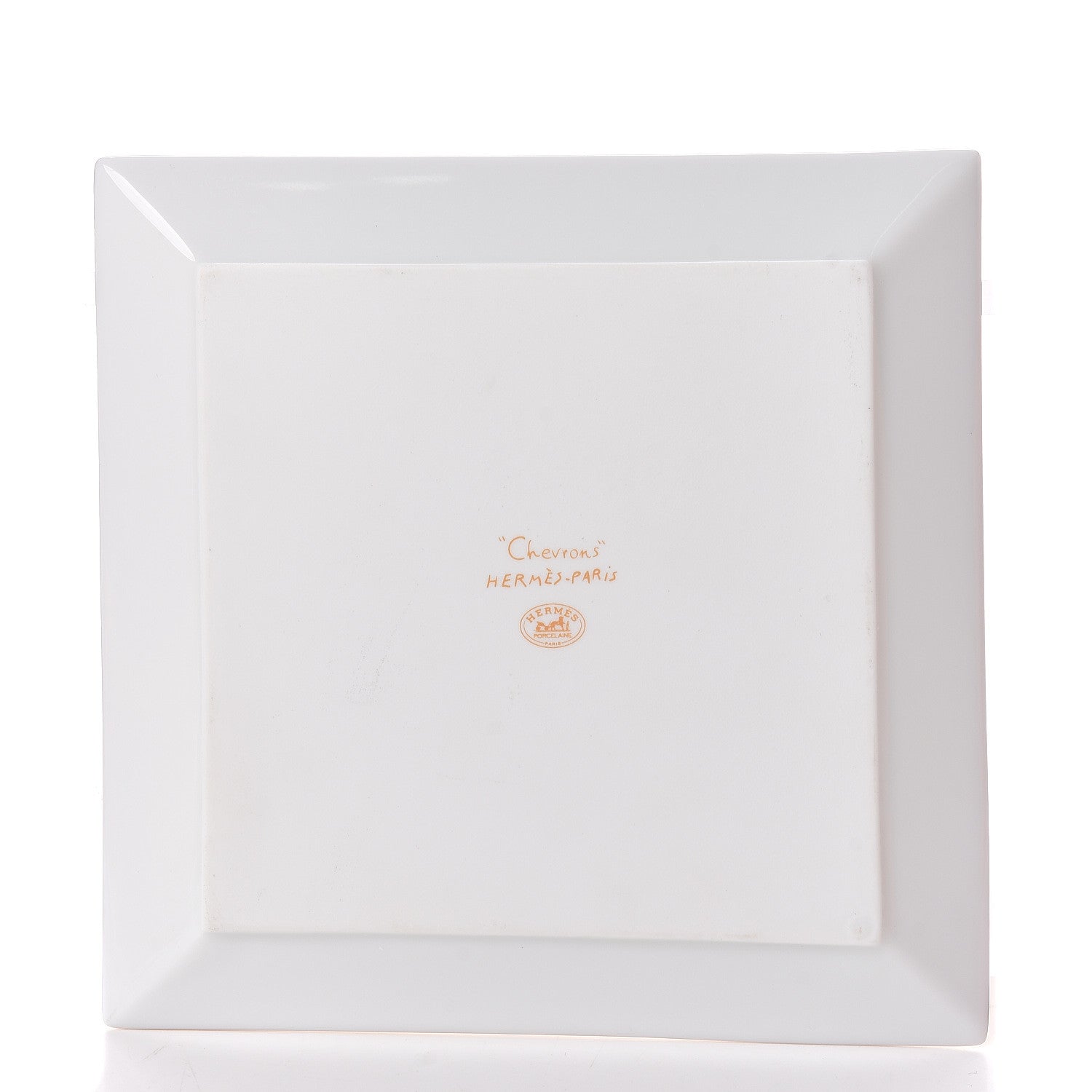 Hermes Porcelain Chevrons Set of 3 Square Plates Gold 3 of 6