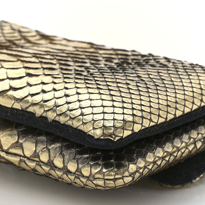 Chanel Metallic Snakeskin Flap Bag Gold 12 of 12