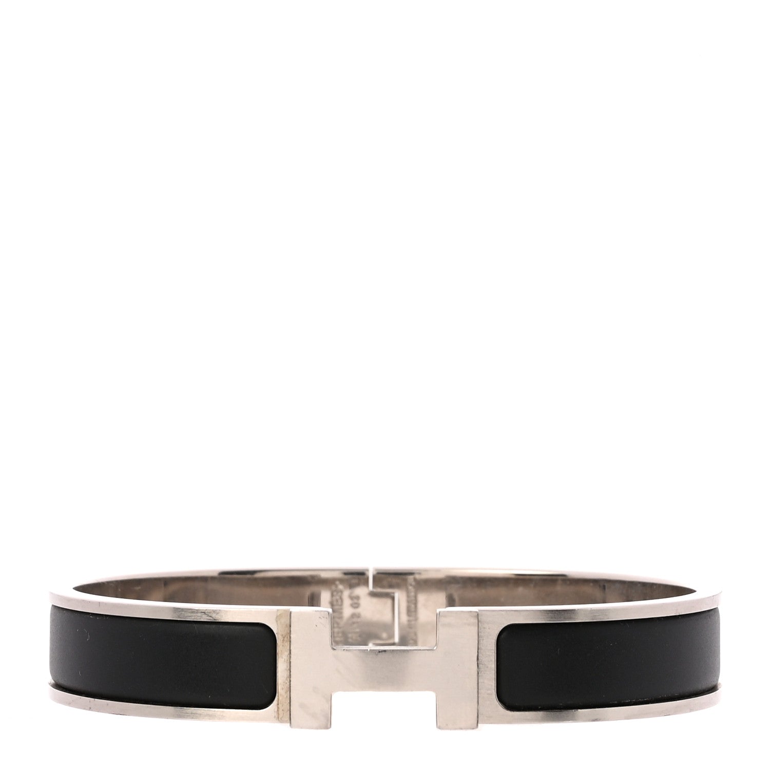 Hermes Matte Enamel Narrow Clic Clac HH Bracelet GM Black 1 of 5