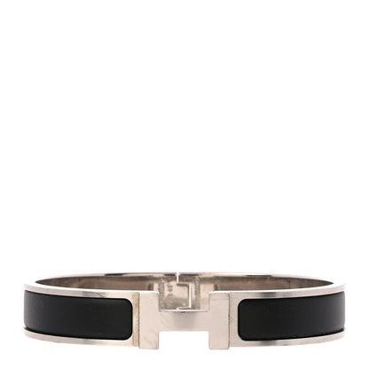 Hermes Matte Enamel Narrow Clic Clac HH Bracelet GM Black 1 of 5