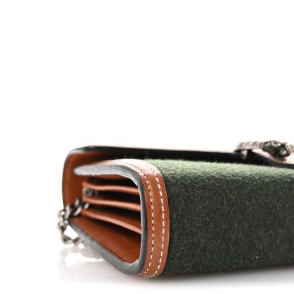 Gucci Loden Fabric Cuoio Harness Web Mini Dionysus Chain Wallet Underwood Harness Brown 9 of 10