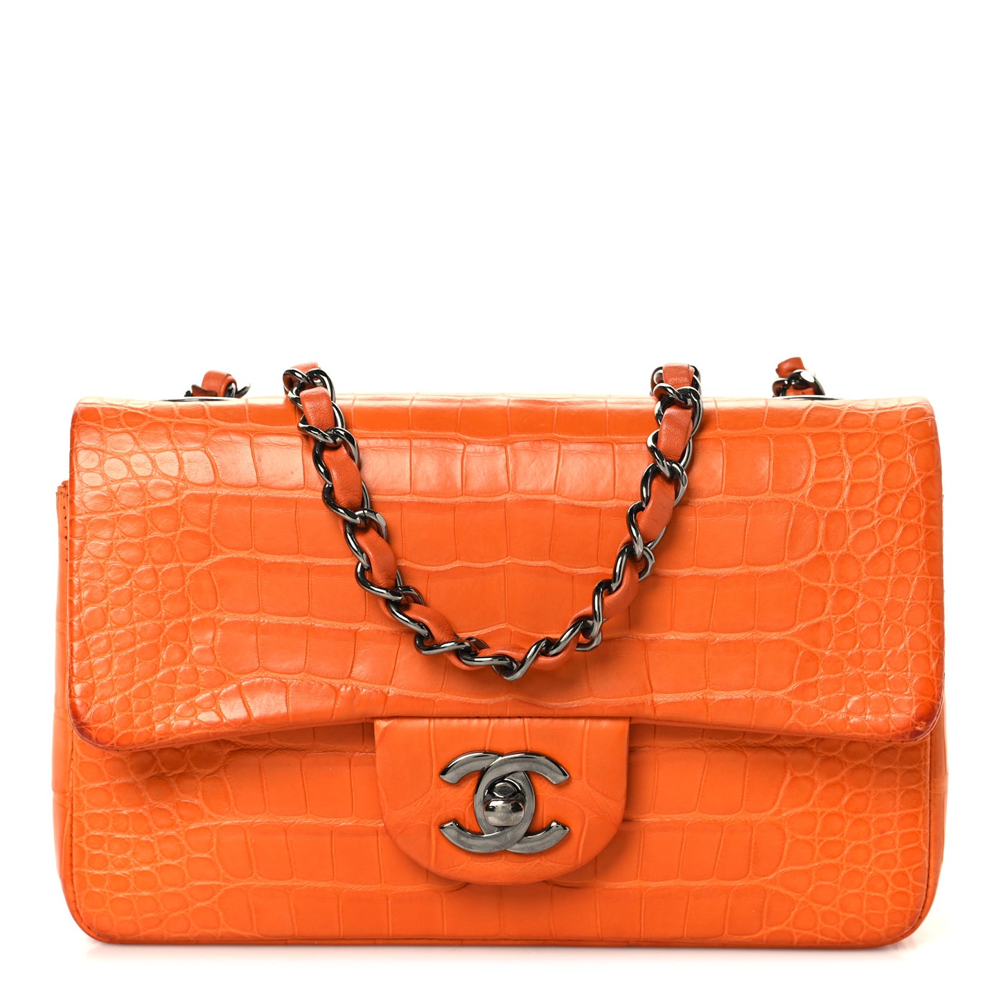 Alligator Mini Rectangular Flap Orange