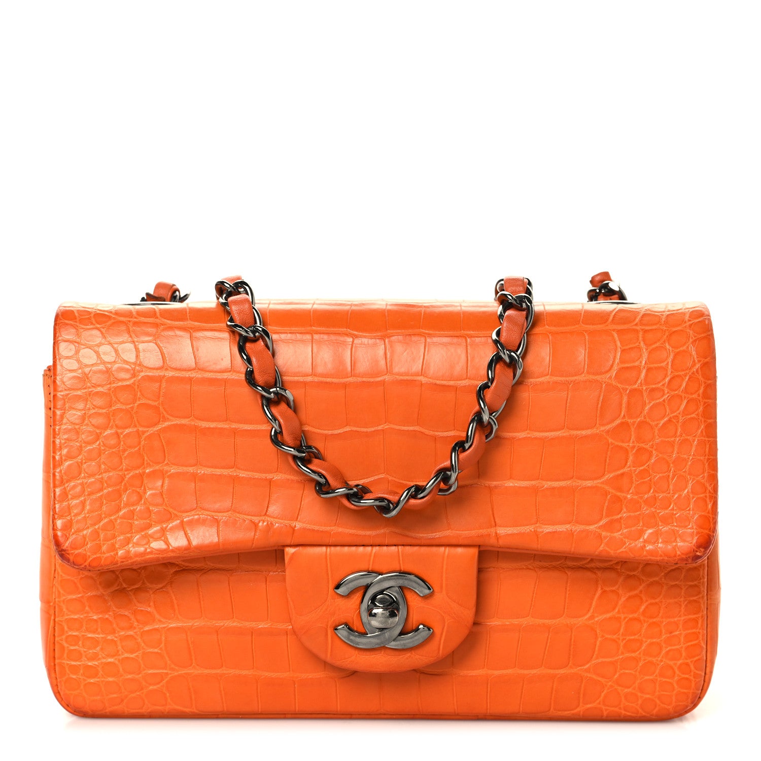 Chanel Alligator Mini Rectangular Flap Orange 1 of 10