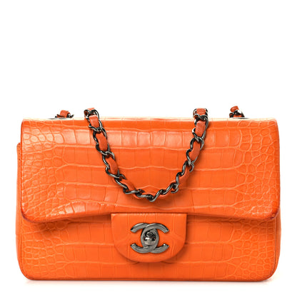 Chanel Alligator Mini Rectangular Flap Orange 1 of 10