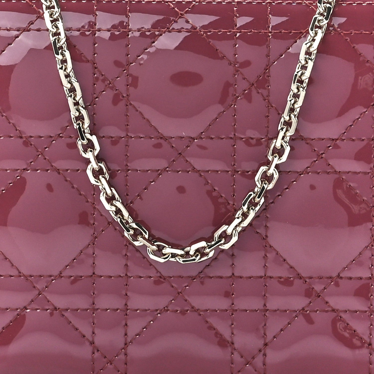 Christian Dior Patent Cannage Lady Dior Convertible Clutch Mallow Rose 9 of 12