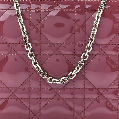 Christian Dior Patent Cannage Lady Dior Convertible Clutch Mallow Rose 9 of 12