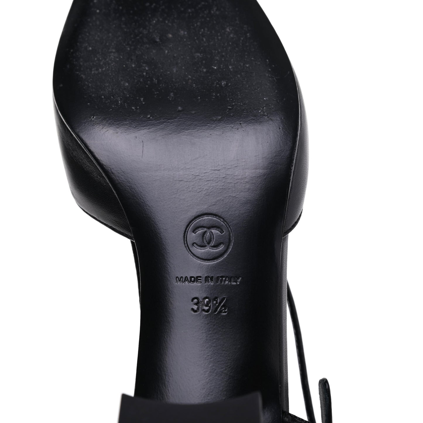 Lambskin Satin Slingback Cap Toe Bow Pumps 39.5 Black