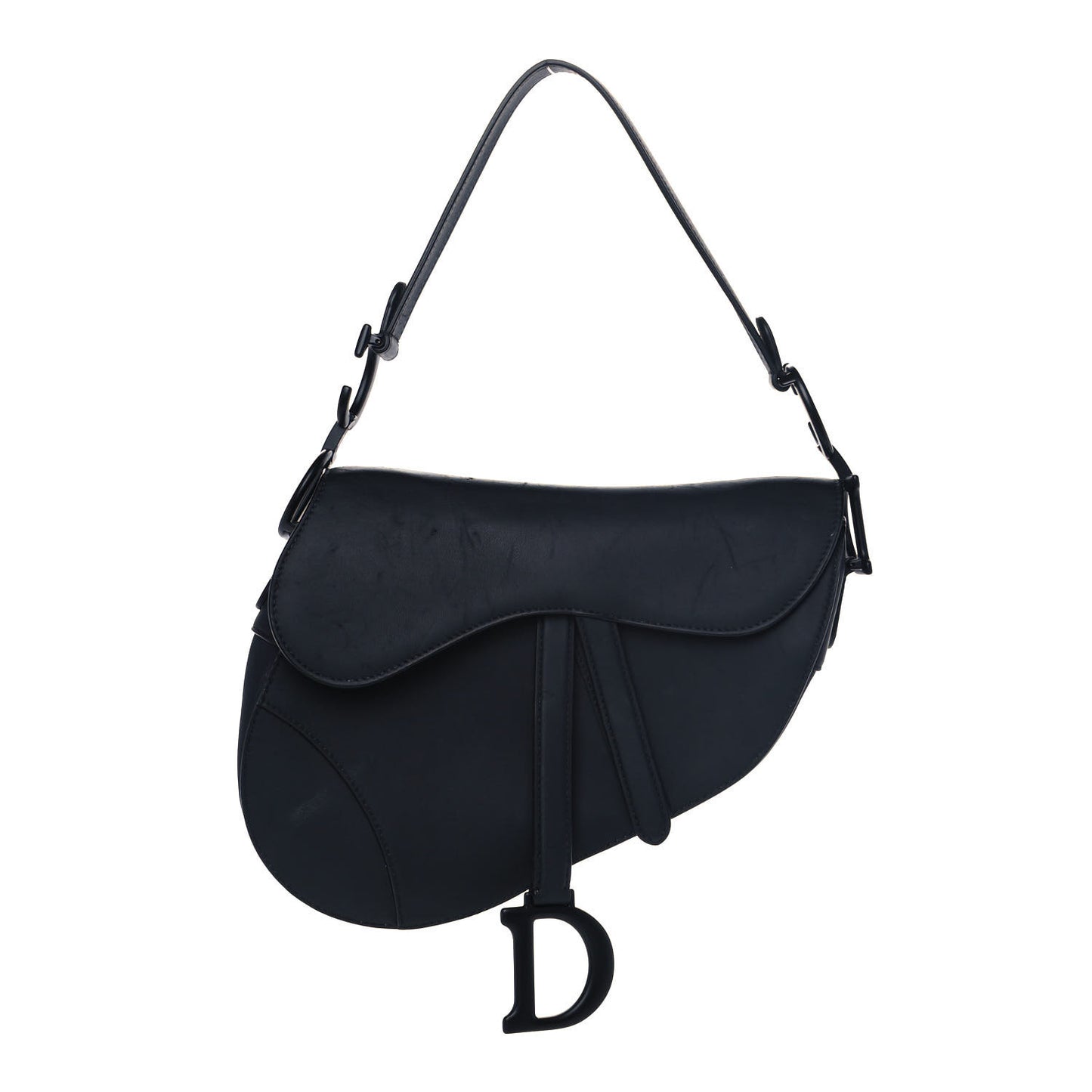 Ultra Matte Calfskin Saddle Bag Black