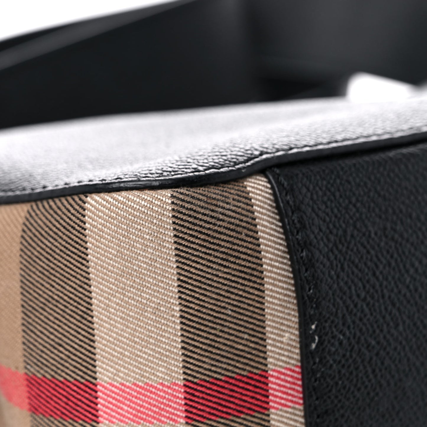 Soft Grain Calfskin House Check Small Helmsley Crossbody Black