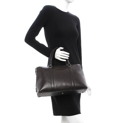 Gucci Textured Calfskin Shoulder Bag Dark Brown 2 of 12