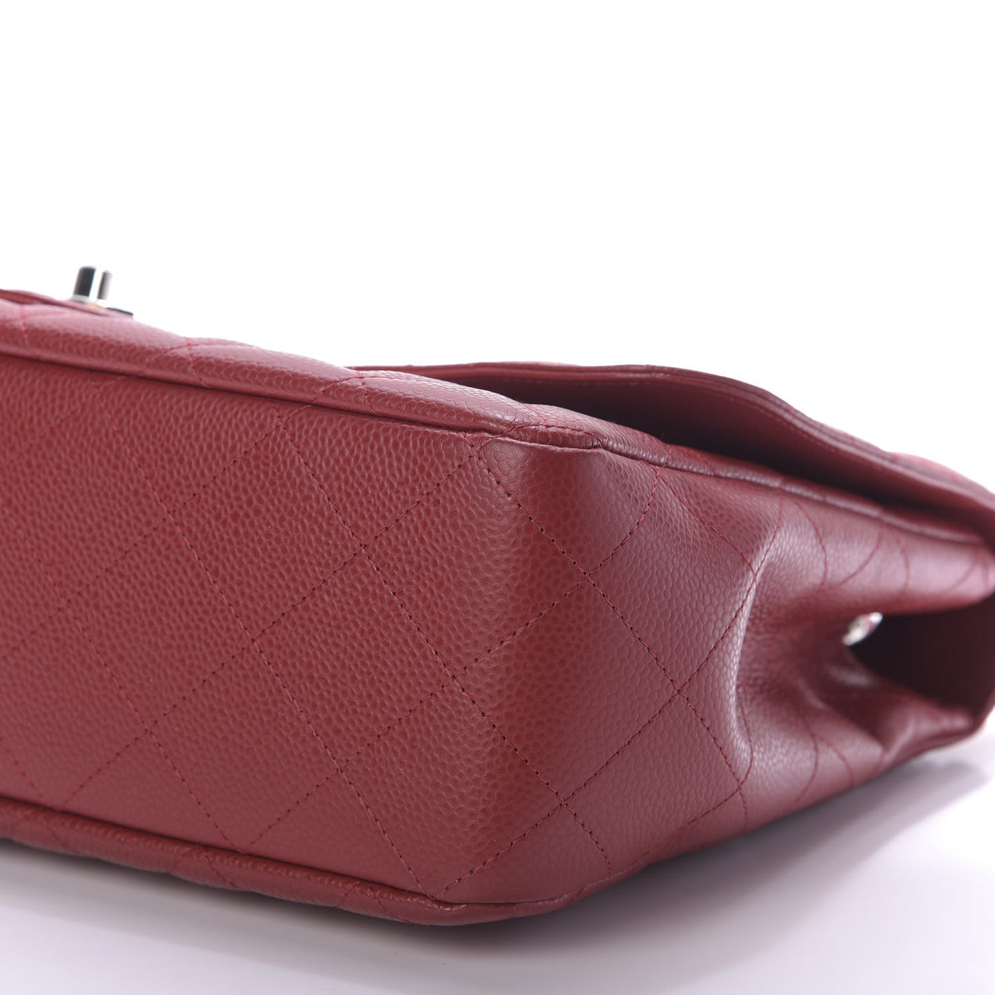 Caviar Quilted Jumbo Single Flap Red