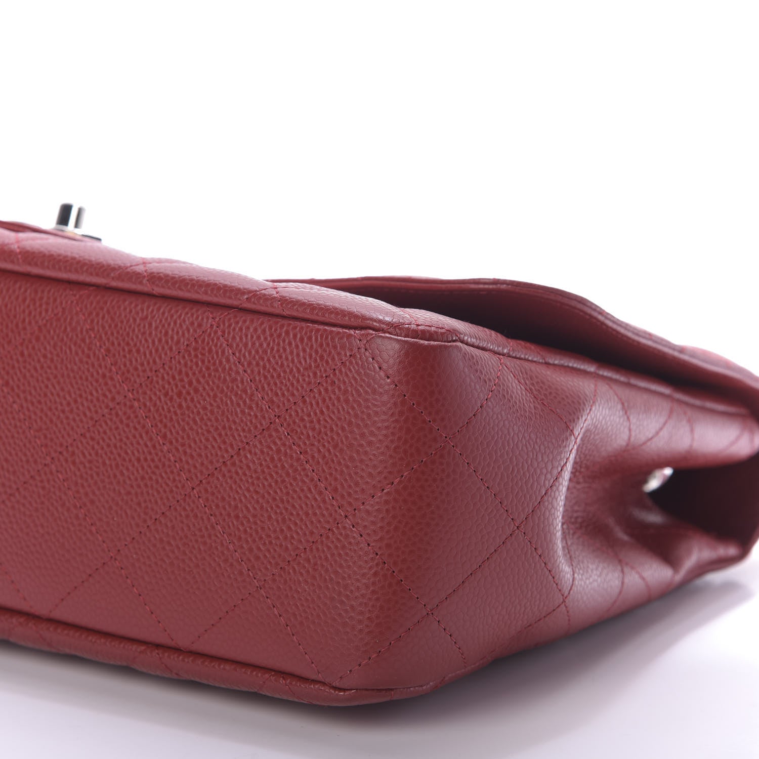 Chanel Caviar Quilted Jumbo Single Flap Red 7 of 9