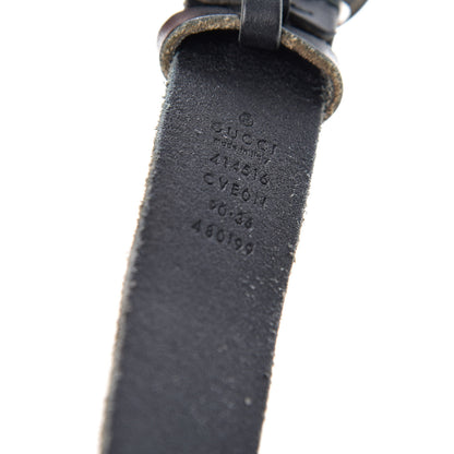 Gucci Cuoio Toscano Nickel Double G 30mm Belt 90 36 Black 5 of 5