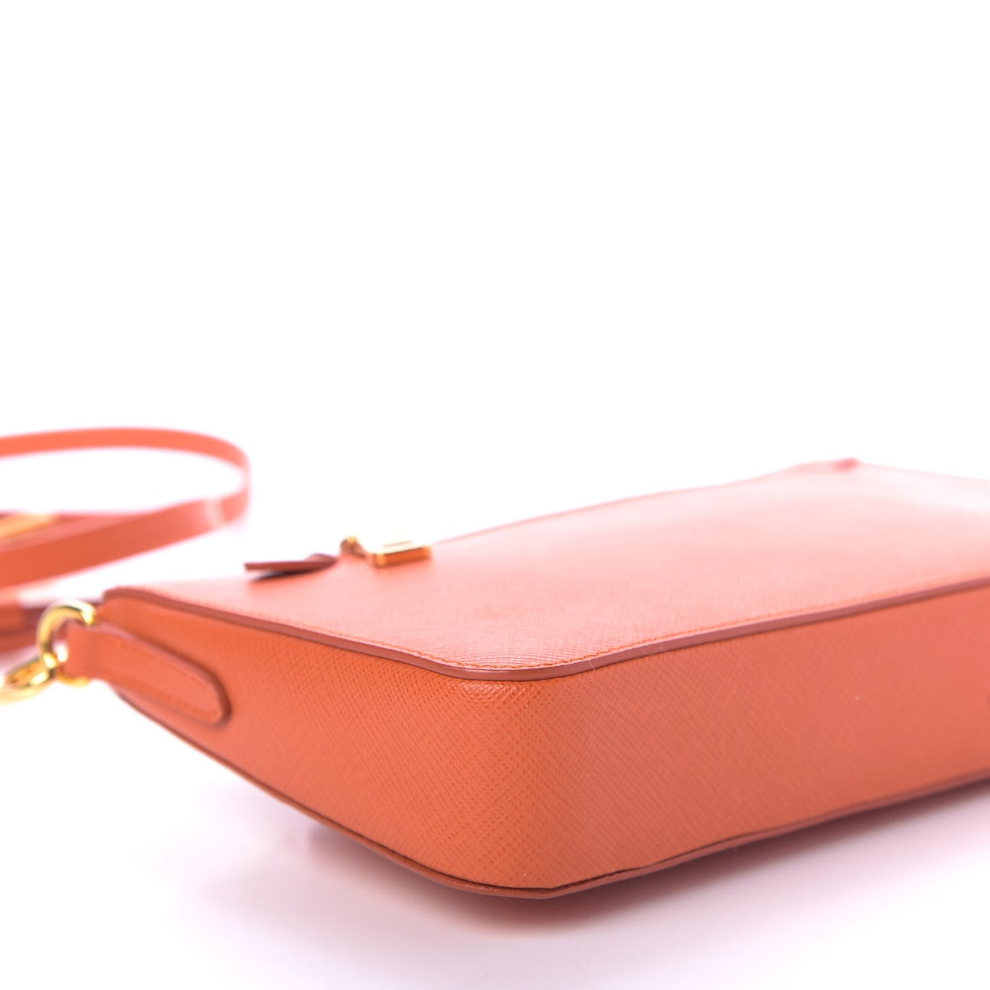 Saffiano Lux Zip Crossbody Bag Papaya