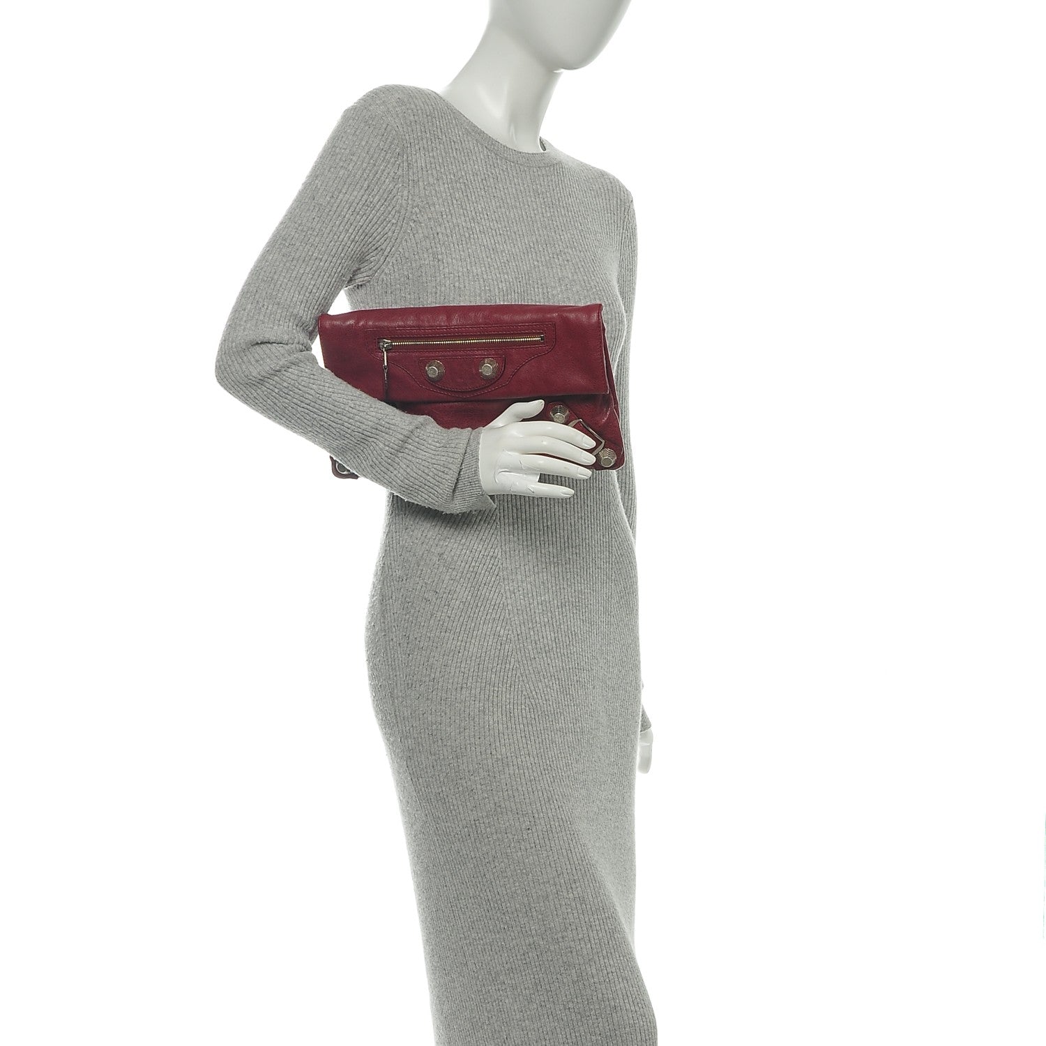 Balenciaga Agneau Giant 21 Silver Hardware Envelope Clutch Pourpre 2 of 6