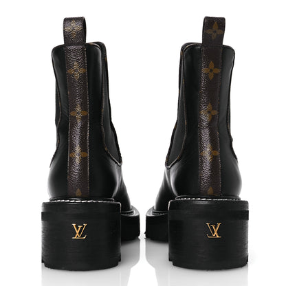 Louis Vuitton Calfskin Monogram Beaubourg Ankle Boots 38 Black 6 of 14