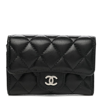 Chanel Lambskin Quilted Flap Card Holder Wallet Black 1 of 13