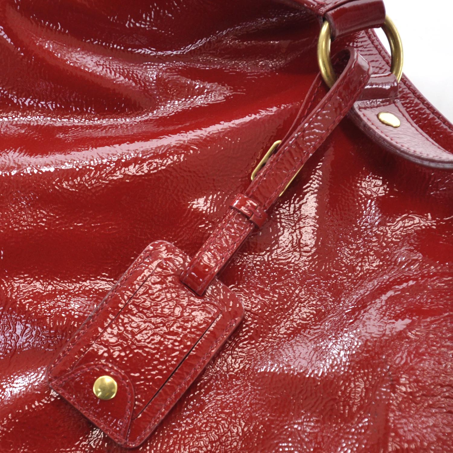 Saint Laurent Patent Tribute Tote Red 10 of 10