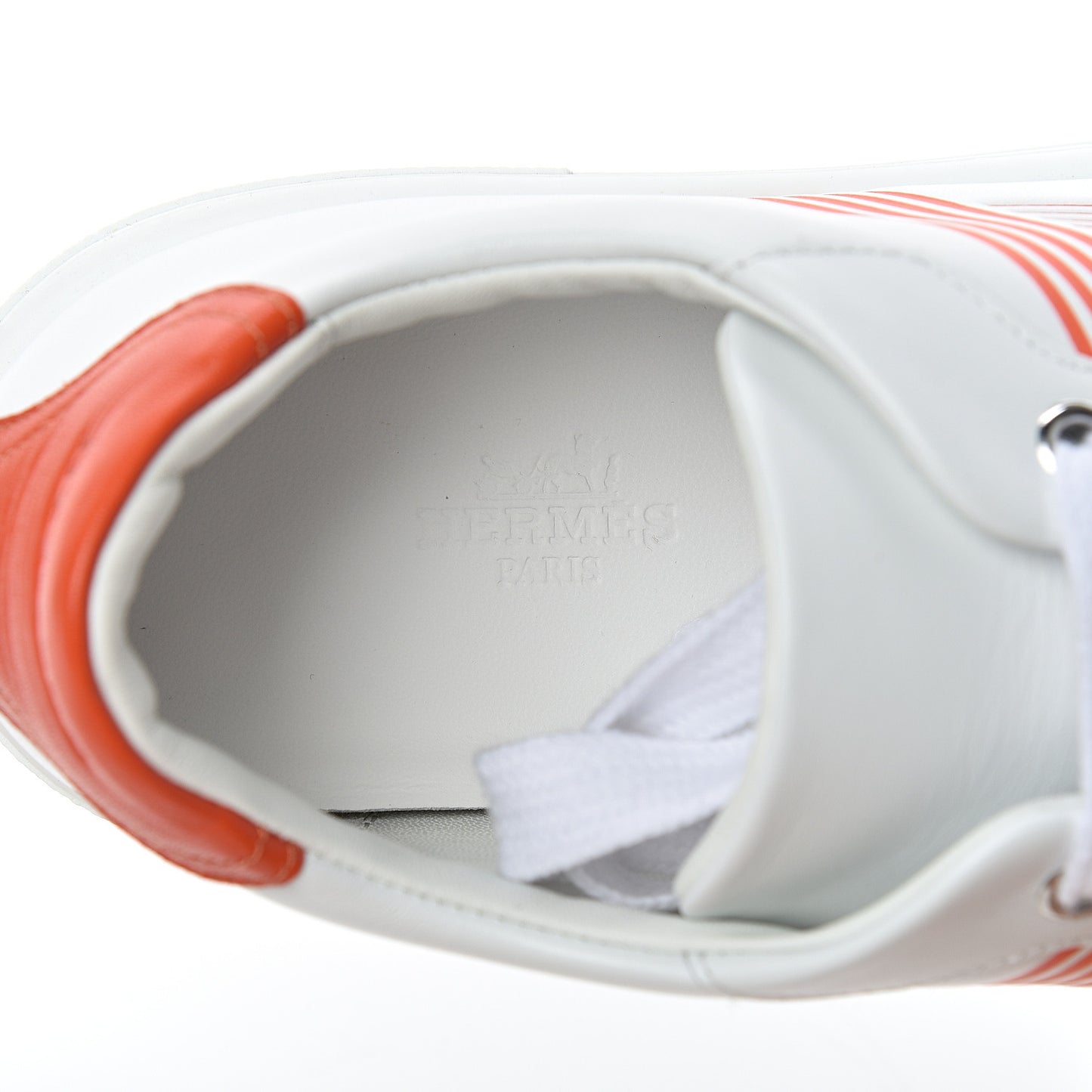 Calfskin Womens Advantage Sneakers 37 White Orange